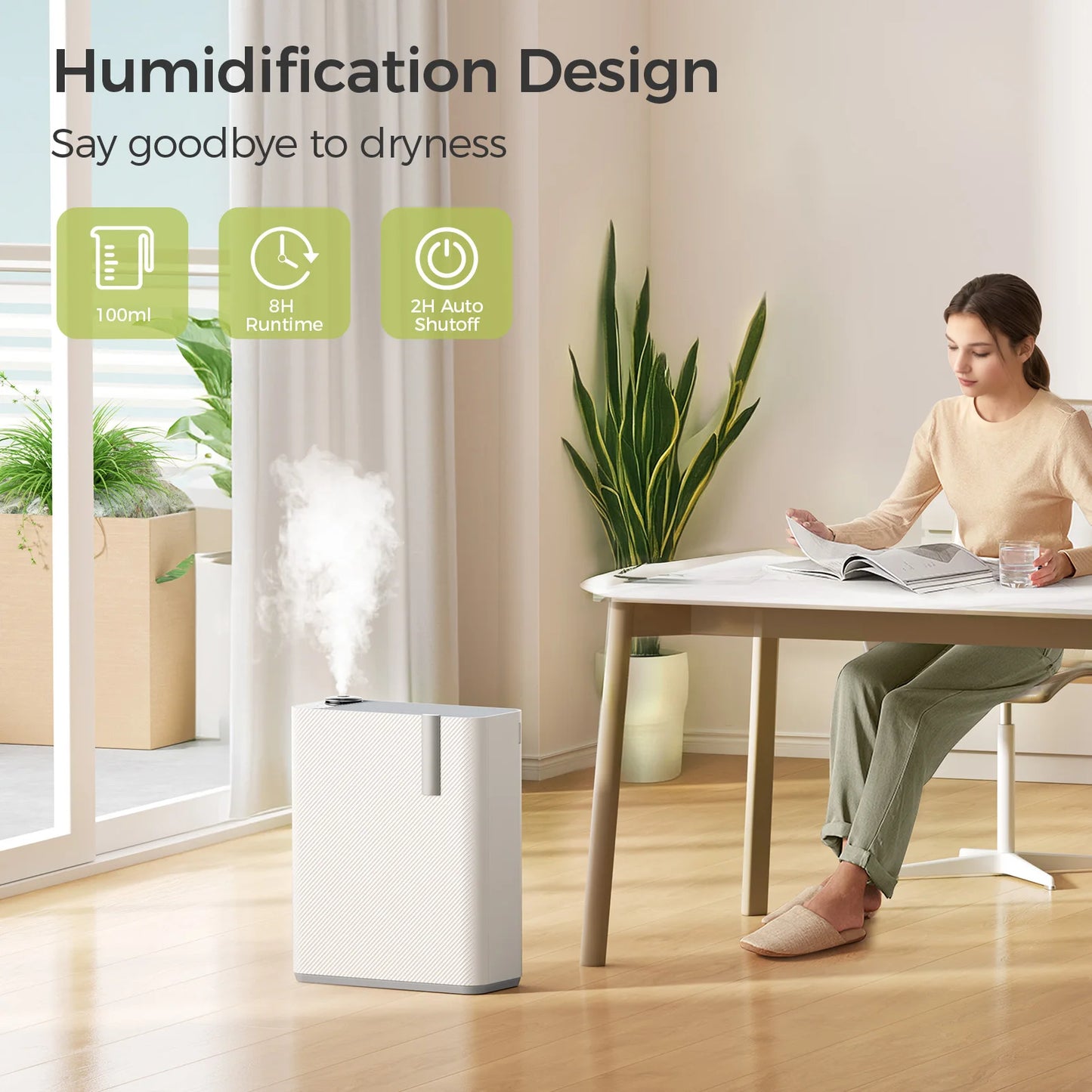 Air Purifier with Humidifier for Allergies & Pet Hair